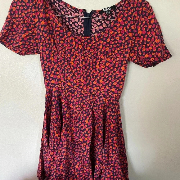 Asos red floral mini dress size 2 - Picture 2 of 6